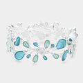 Colored Metal Sprout Cluster Stretch Bracelet