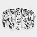 Abstract Antique Metal Stretch Bracelet