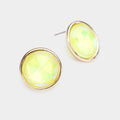 Round Stone Stud Earrings
