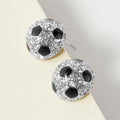 Rhinestone Embellished Soccer Stud Earrings