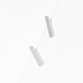 -I- White Gold Dipped Metal Initial Monogram Stud Earrings
