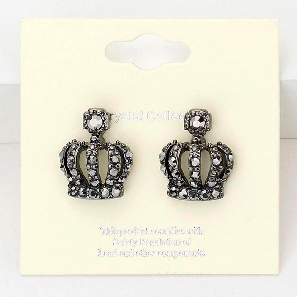 Crystal Crown Stud Earrings
