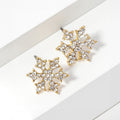 Crystal Paved Snowflake Stud Earrings