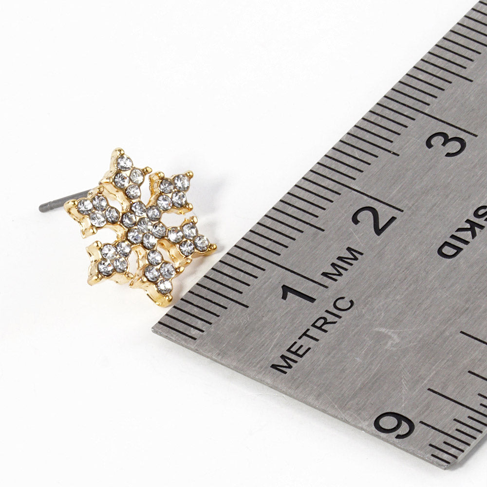 Crystal Paved Snowflake Stud Earrings
