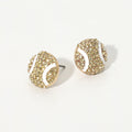 Rhinestone Pave Baseball Stud Earrings