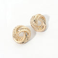 Textured Metal Knot Stud Earrings