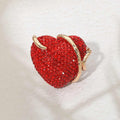 Bold Rhinestone Studded Heart Accent Ring