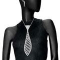 Rhinestone Pave Wave Necktie Necklace