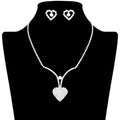 Rhinestone Paved Heart Necklace