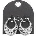 Textured Metal Hoop Pin Catch Earrings