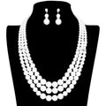 Triple Layer Pearl Strand Necklace