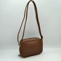 Woven Camera Crossbody Bag with Adjustable Shoulder Strap