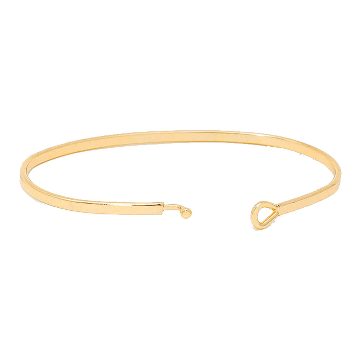 Basketball Mom Brass Thin Metal Hook Bracelet