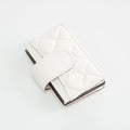 Quilted Faux Leather Snap Closure Card Holder Wallet