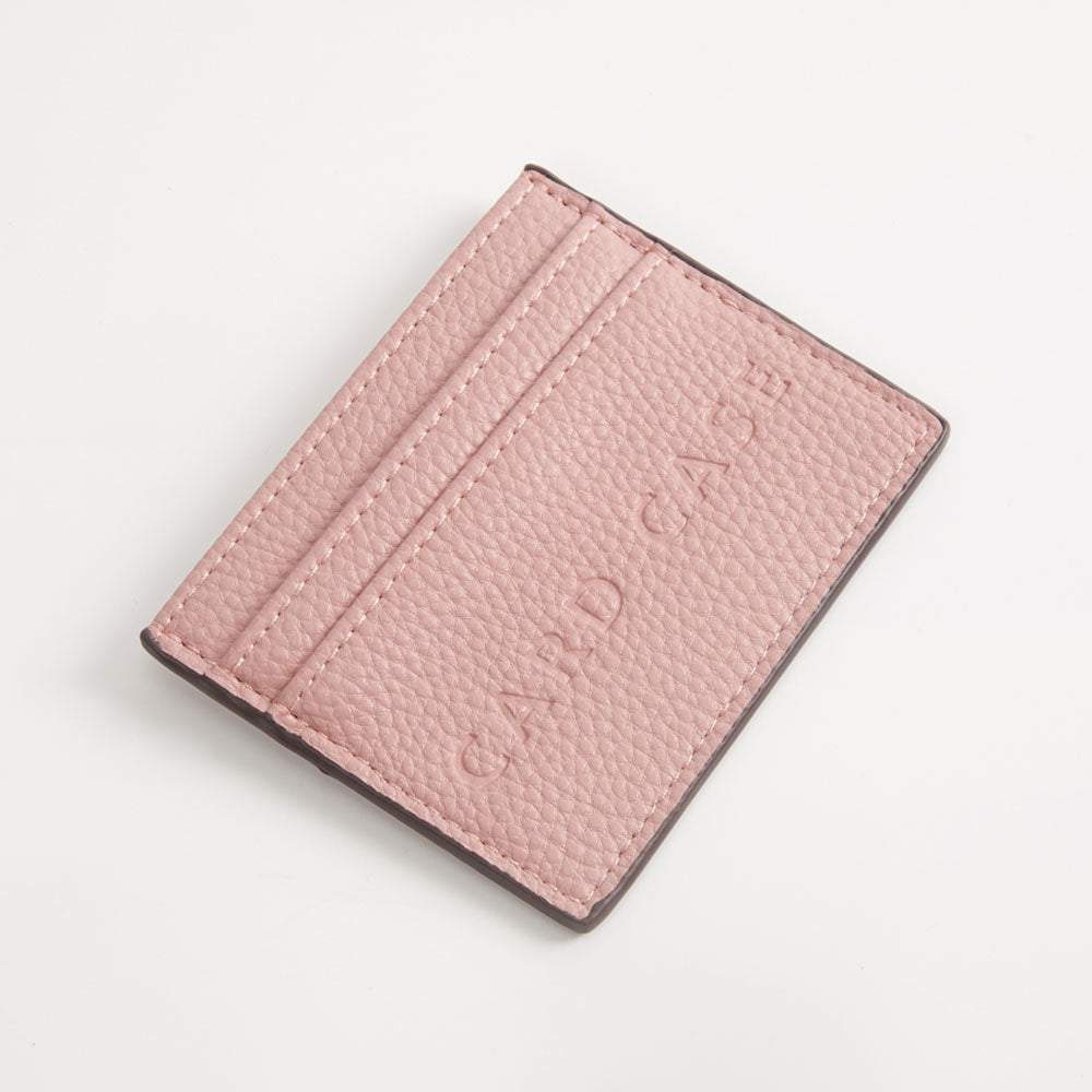 Textured Faux Leather Card Case Wallet