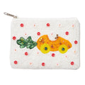 Carrot Flower Sequin Seed Beaded Mini Pouch Bag