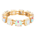 Women's Cushion Square Stone Stretch Evening Bracelet