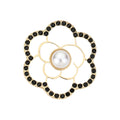 Pearl Centered Camellia Flower Pin Brooch