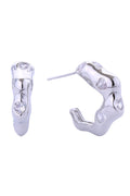 14K Abstract Hoop Post Earrings