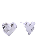 14K Broken Heart Pave CZ Post Earring