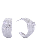 14K CZ Accent Crescent Post Earrings