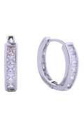14K Cascade Pave CZ Huggie Earrings