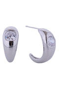 14K Chunky CZ Inset Post Earrings