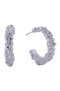 14K Crinkled Hoop Post Earrings