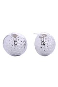 14K Dimpled Round Stud Earrings