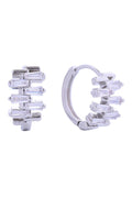 14K Disorganized CZ Huggie Earrings