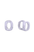 14K Double Oval Huggie Earrings