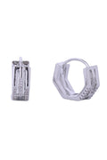 14K Duo Octagon Huggie Earrings