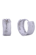 14K Engraved Huggie Hoop Earrings