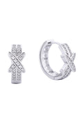 14K Dipped Huggie Hoop Cz Paved Earring