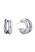 Dazzling 14K Gold White Gold Dipped Post Hoop