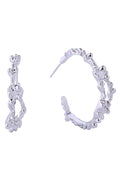 14K Grain Texture Hoop Earrings