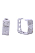 14K Heart in Square Huggie Earrings