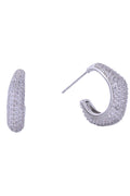 14K Hexagon Pave CZ Post Earrings
