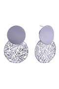 14K Hollow Out Button Post Earrings