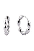 14K Link Beans Huggie Hoop Earring