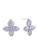 14K Lucky Clover Pave CZ Post Earring