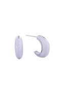 14K Mini Moon Pave CZ Post Earrings