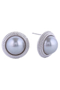 14K Pearl Button Post Earring