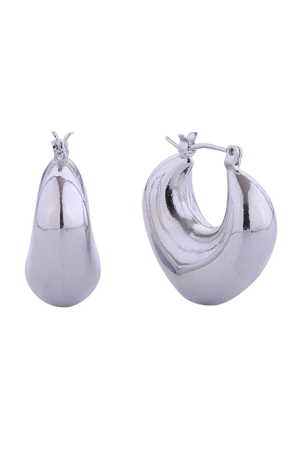 14K Puffed Pincatch Earrings