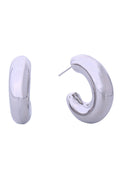 14K Puffy Hoop Post Earrings