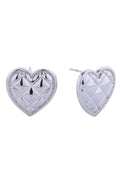 14K Quilted Heart Post Earring