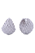 14K Quilted Texture Huggie Earrings