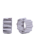 14K Ridged Huggie Hoop Earrings