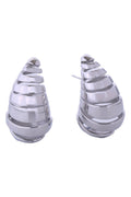 14K Spiral Hollow Post Earrings
