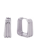 14K Striped Square Huggie Earrings